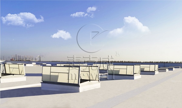 C1ST三角型電動采光排煙天窗上開式